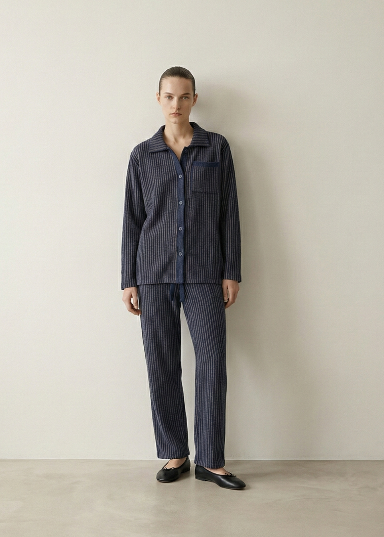 Ridge Stripe Winter Lounge Set / Dark Night Blue