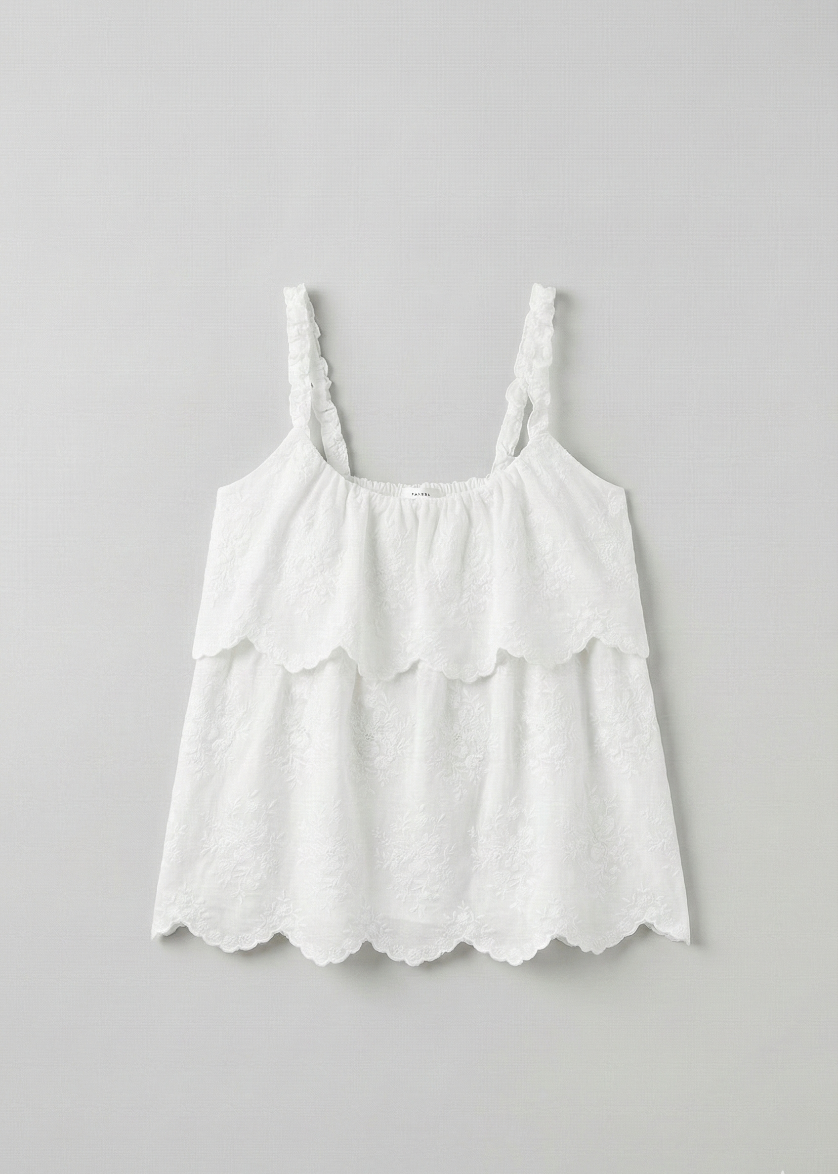 Elodie Embroidered Cotton Gauze PJ Set / White