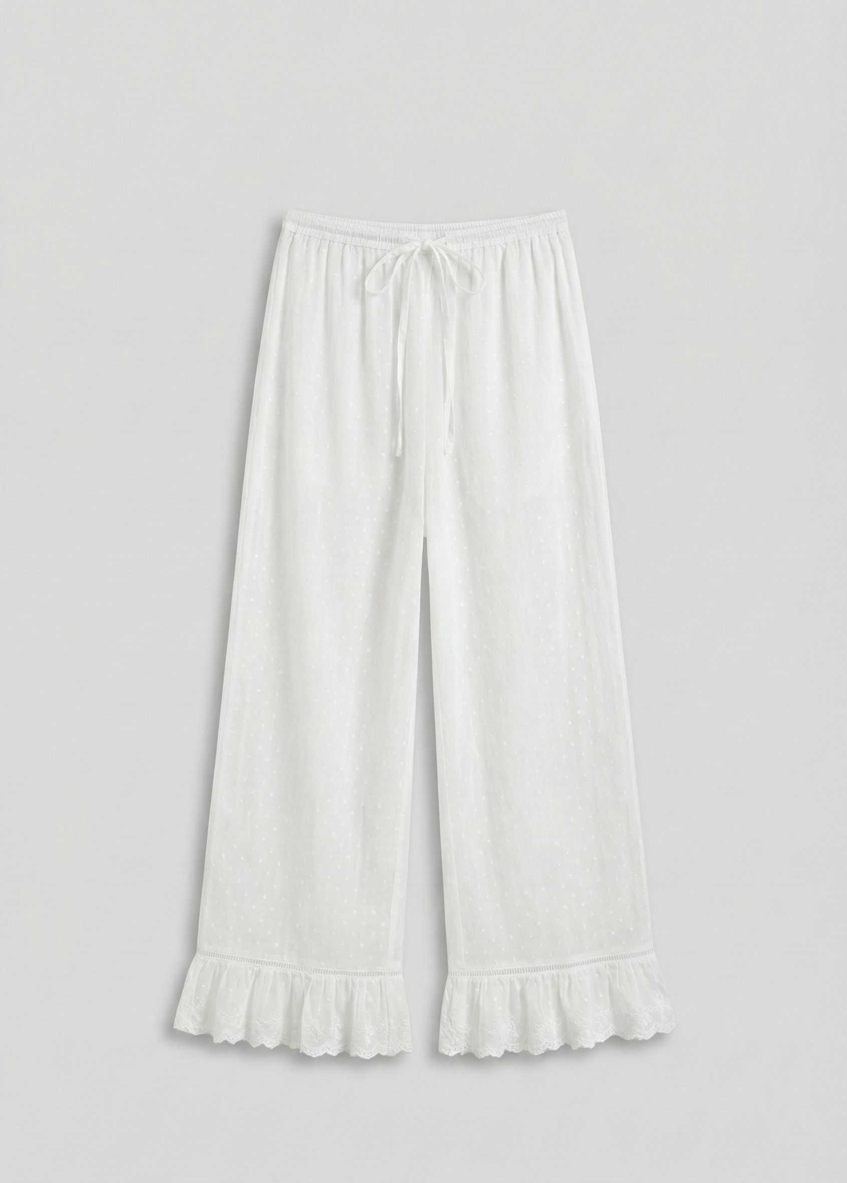 Arielle Cotton Embroidered Lounge Set / White