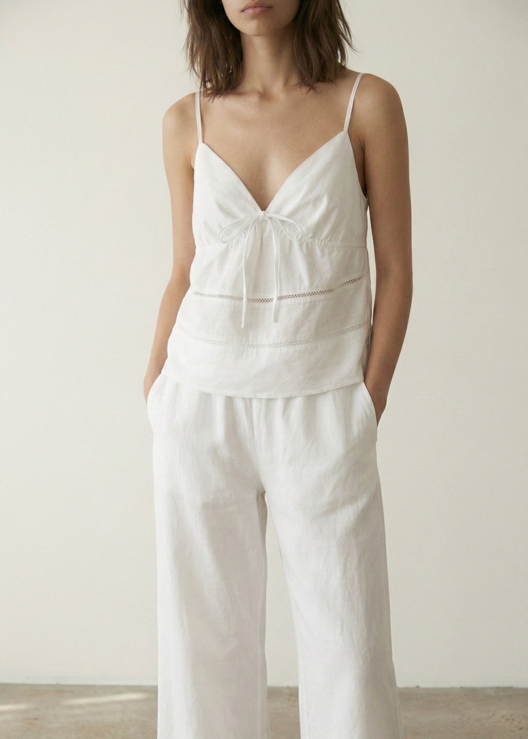 Luminae Cotton V-Neck Pajama Set / Blue