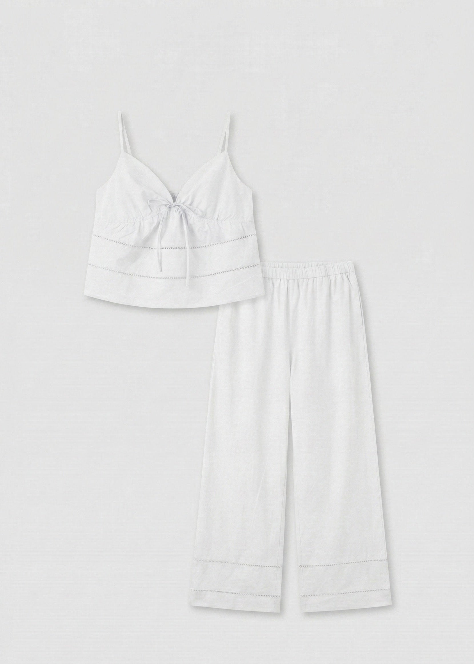 Luminae Cotton V-Neck Pajama Set / Blue