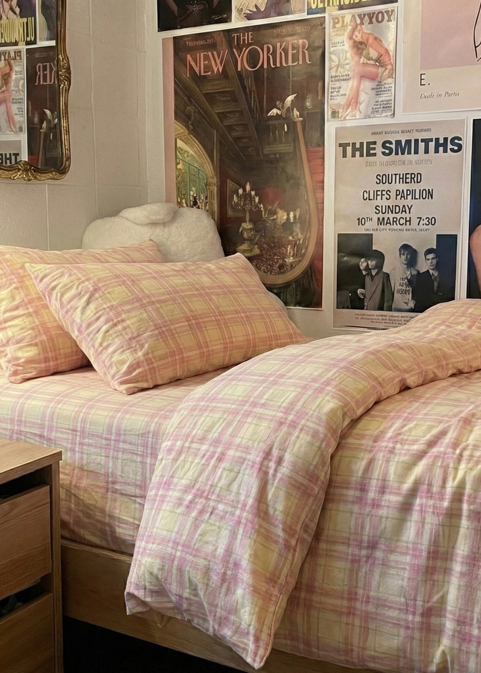 Fresh Plaid Washed Cotton Small Room Duvet Cover