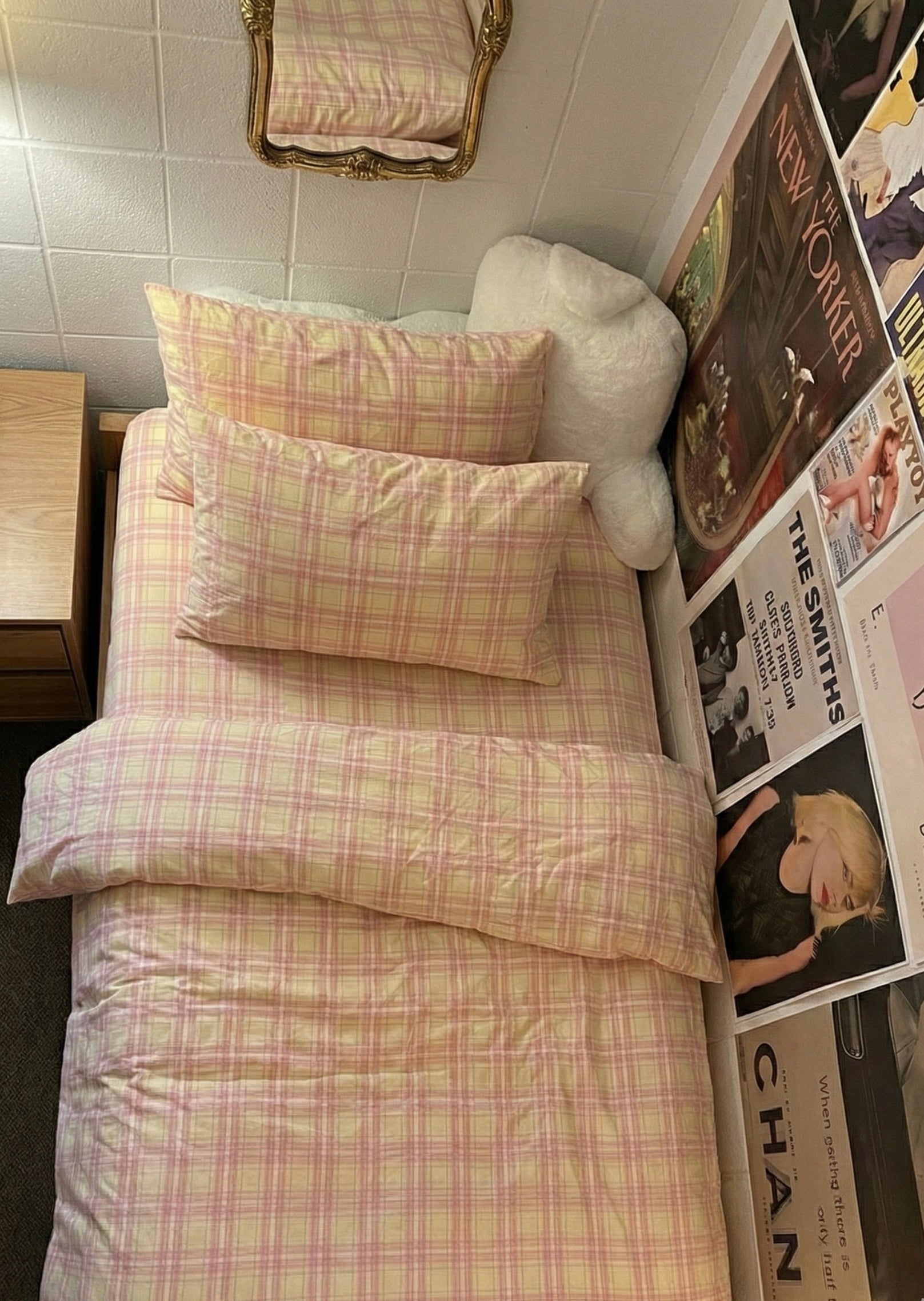 Fresh Plaid Washed Cotton Small Room Duvet Cover