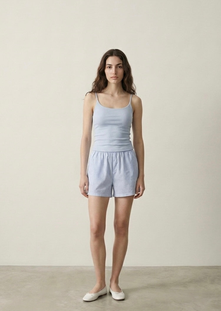 Nerelle Sleeveless & Shorts Pajama Set / Blue