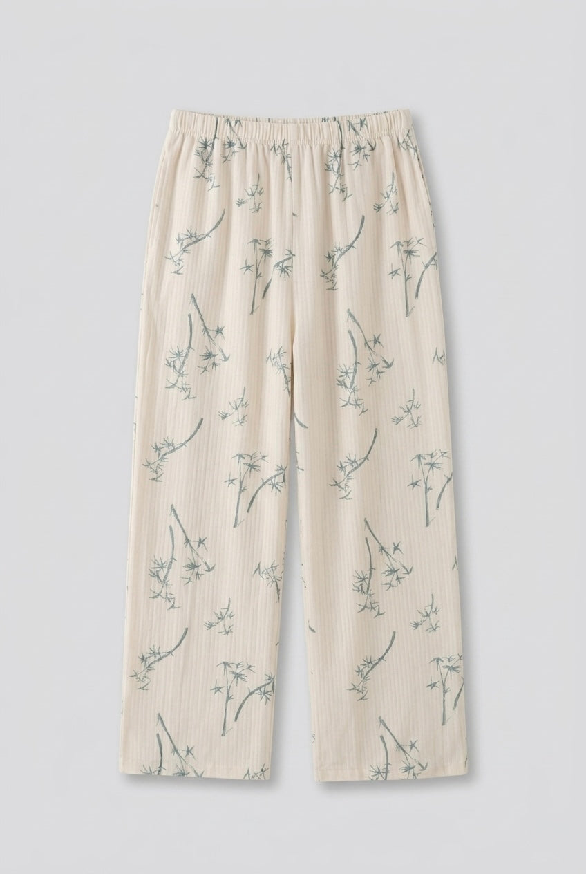 Velune Double Gauze Floral Pajama Set / Beige