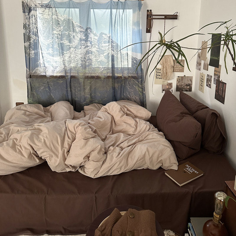 Latte Bedding Set / Beige Brown + Small Flat