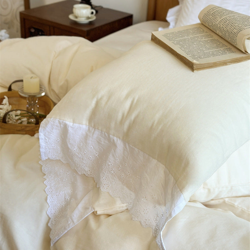 White Ruffle Lace Bedding Bundle