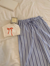 Relaxed Striped Lounge Pajama Pants / Blue