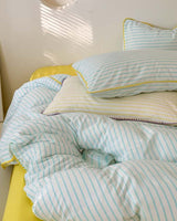 Pepper Candy Stripe Bedding Set / Green + Pink