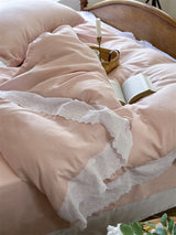 White Ruffle Lace Bedding Bundle