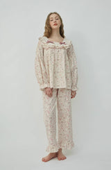 Sweet Lace Ruffle Nightgown Pajama Dress