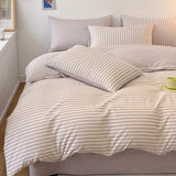 Coastal Washed Cotton Striped Bedding Set / Green