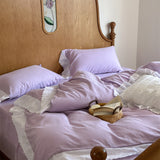 White Ruffle Lace Bedding Set / Pink