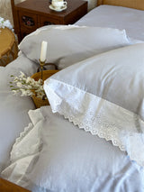 White Ruffle Lace Bedding Bundle