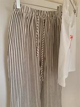 Striped and Tank Pajama Set / White + Blue