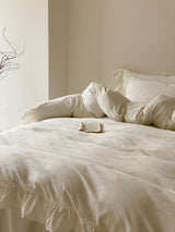 Mimi Ribbon Ruffle White Bedding Set