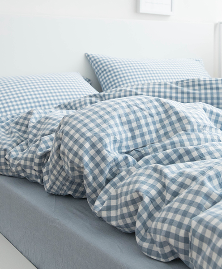 Gingham Bedding Set / Brown