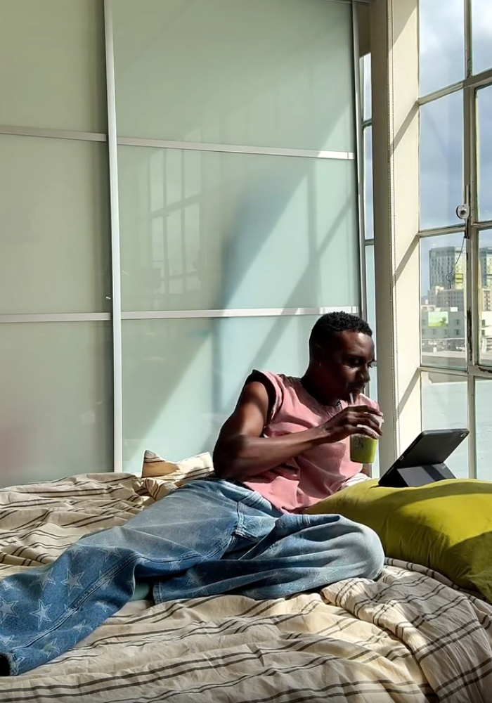 Minimal Vintage Stripe Bedding Set / Olive Green Bedding Set