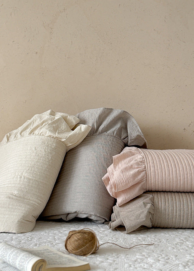 Seraphina Floral Ruffle Bedding Set / White