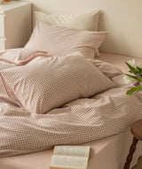 Gingham Bedding Set / Brown