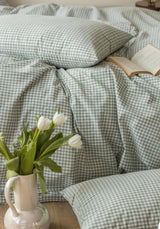 Gingham Bedding Set / Brown