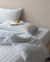 Skye Refreshing Striped Bedding Set / White