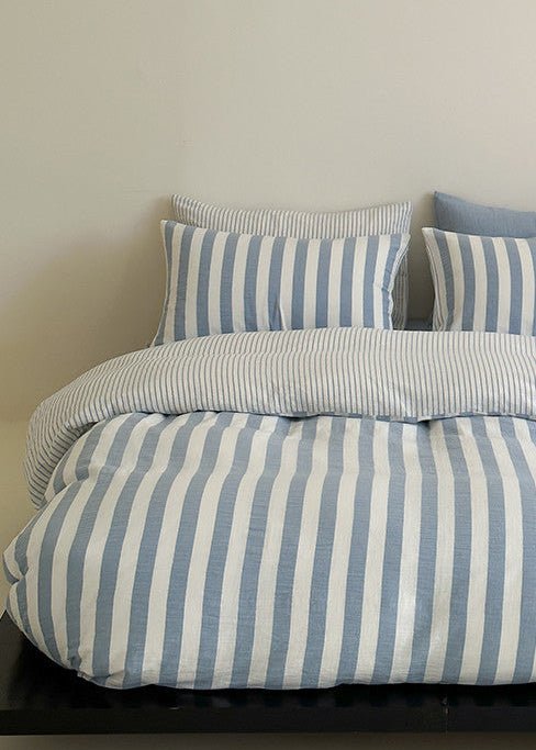 -Ever Lasting - Abigail Striped Bedding Set / Blue -Bedding Set -Ever Lasting