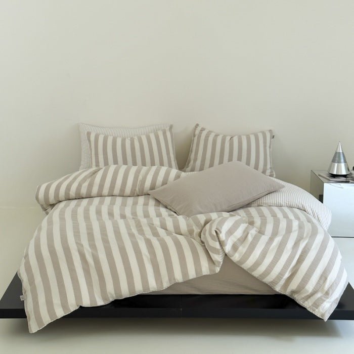 -Ever Lasting - Abigail Striped Bedding Set / Blue -Bedding Set -Ever Lasting