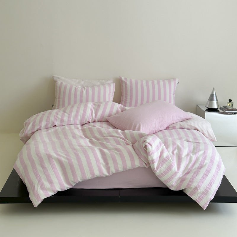 -Ever Lasting - Abigail Striped Bedding Set / Blue -Bedding Set -Ever Lasting