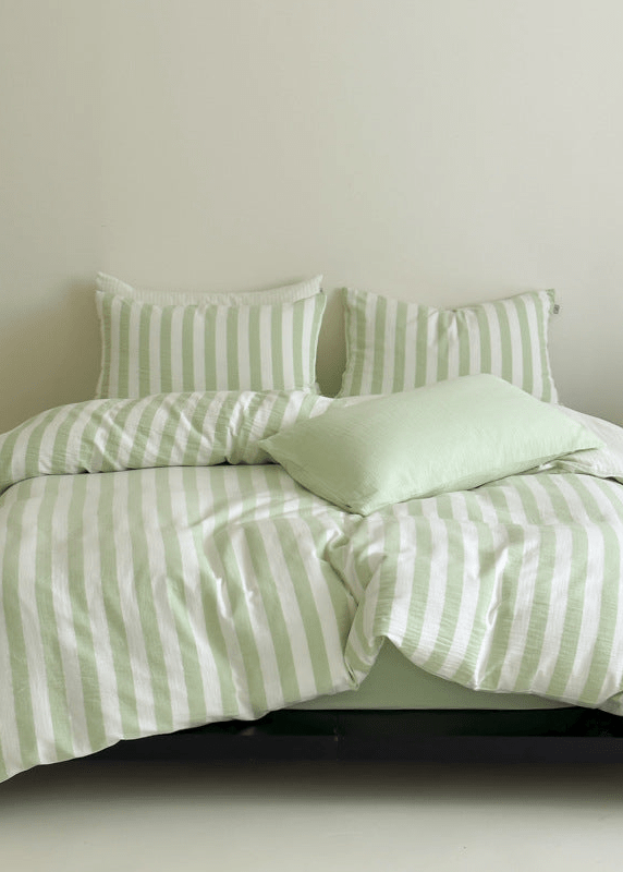 -Ever Lasting - Abigail Striped Bedding Set / Blue -Bedding Set -Ever Lasting