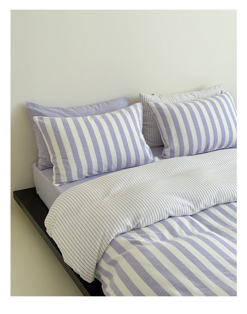 -Ever Lasting - Abigail Striped Bedding Set / Blue -Bedding Set -Ever Lasting
