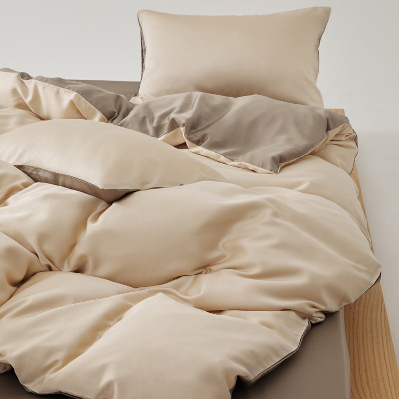 Adeline Pastel Silky Cooling TENCEL™ Bedding Set / Brown - Ever Lasting