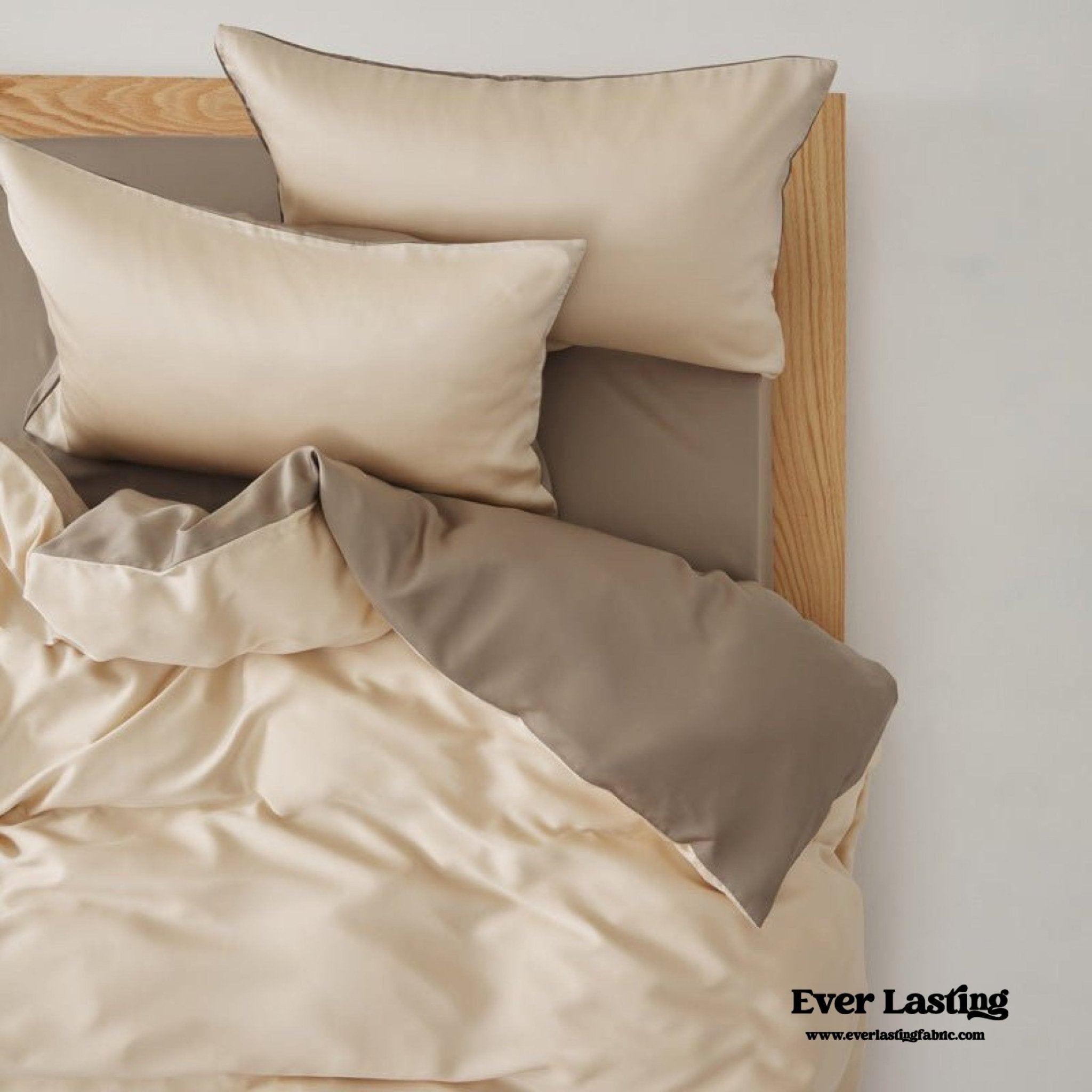 - Ever Lasting - Adeline Pastel Silky Cooling TENCEL™ Bedding Set / Coffee - Bedding Set - Ever Lasting