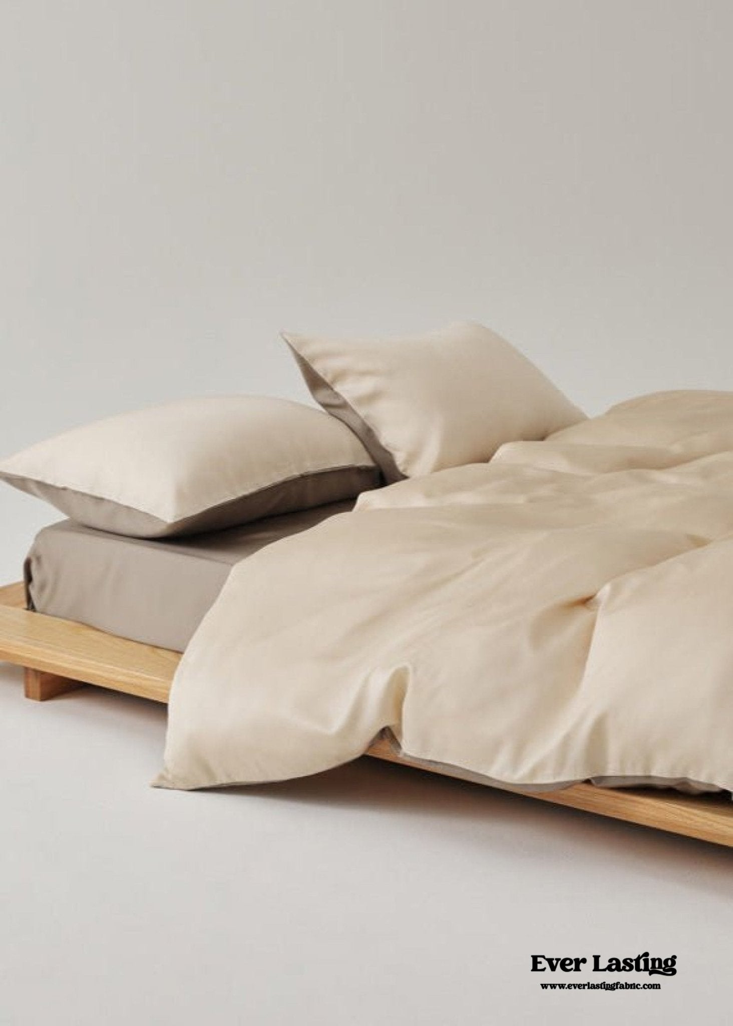 Adeline Pastel Silky Cooling TENCEL™ Bedding Set / Cream - Ever Lasting