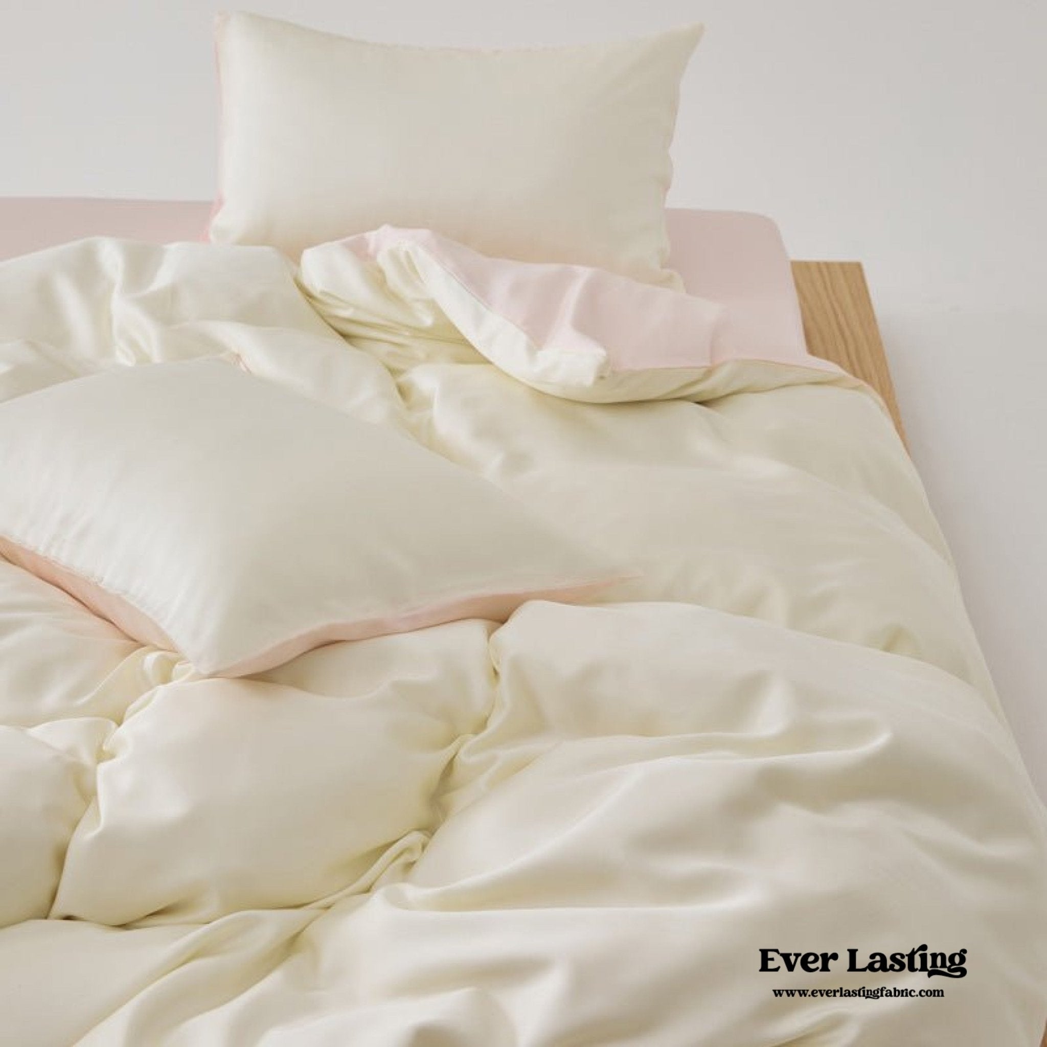 Adeline Pastel Silky TENCEL™ Bedding Set / Yellow - Ever Lasting