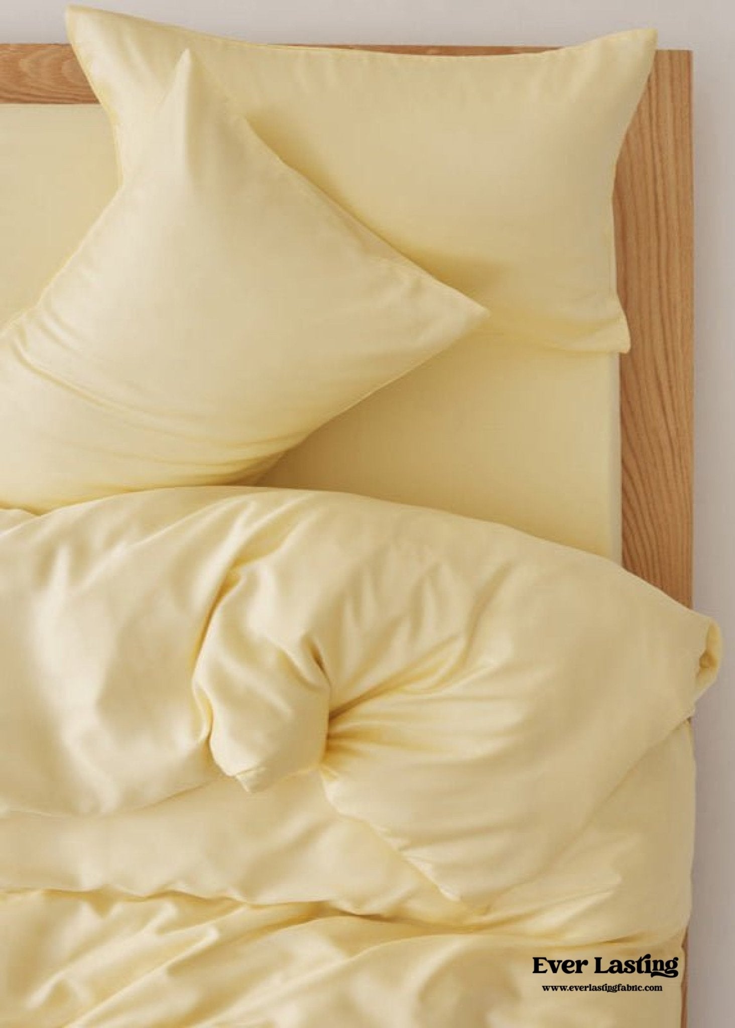 Adeline Pastel Silky TENCEL™ Bedding Set / Yellow - Ever Lasting