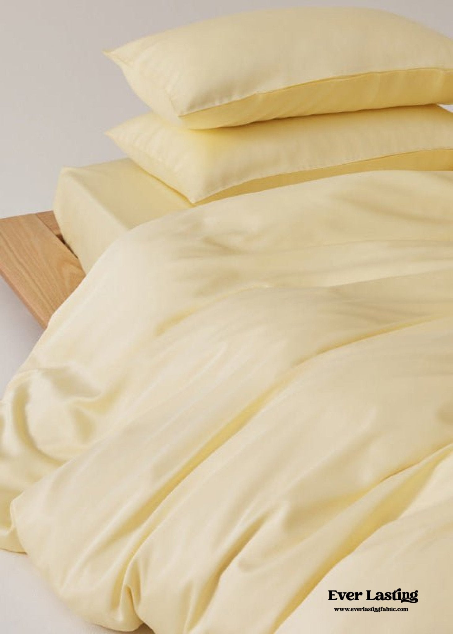 Adeline Pastel Silky TENCEL™ Bedding Set / Yellow - Ever Lasting