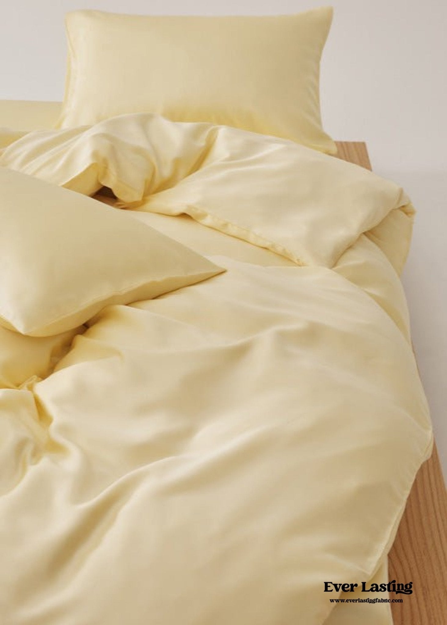 Adeline Pastel Silky TENCEL™ Bedding Set / Yellow - Ever Lasting
