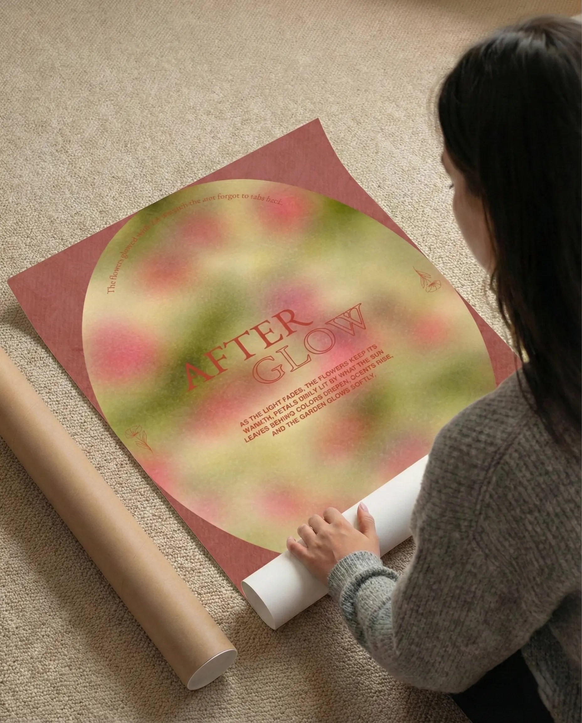  - Ever Lasting - After Glow - Abstract Floral Sunset Art Print in Warm Rose and Earthy Tones - Ever Lasting