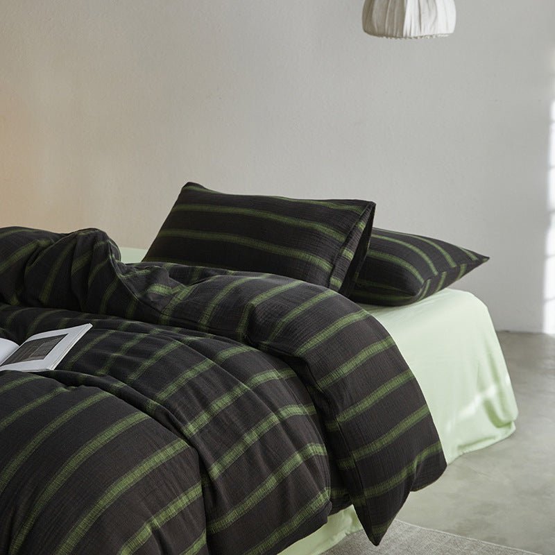  - Ever Lasting - Aiden Striped Bedding Set / Khaki - Bedding Set - Ever Lasting