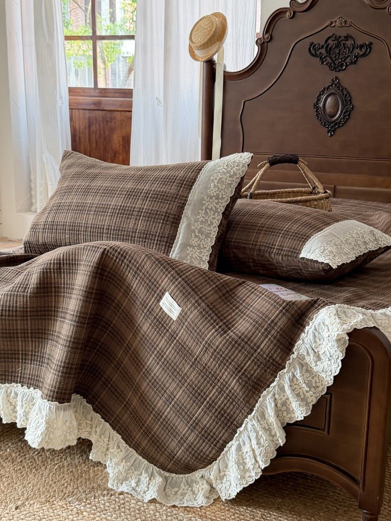 -Ever Lasting - Ainsley Gingham Washed Cotton Bedding Set/ Red -Bedding Set -Ever Lasting