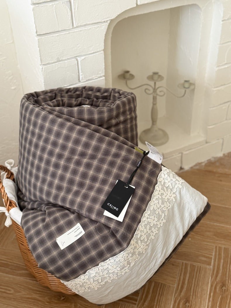 -Ever Lasting - Ainsley Gingham Washed Cotton Bedding Set/ Red -Bedding Set -Ever Lasting