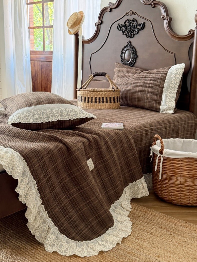 -Ever Lasting - Ainsley Gingham Washed Cotton Bedding Set/ Red -Bedding Set -Ever Lasting
