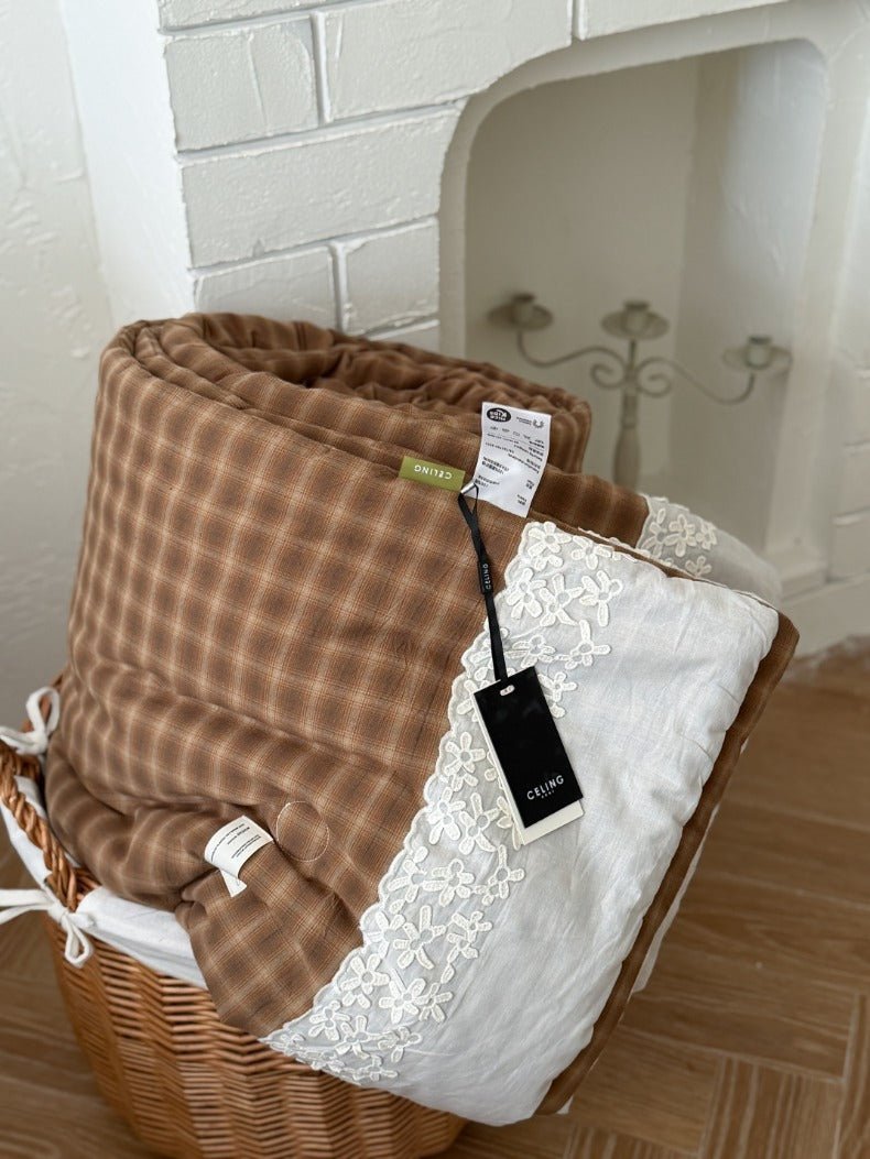 -Ever Lasting - Ainsley Gingham Washed Cotton Bedding Set/ Red -Bedding Set -Ever Lasting
