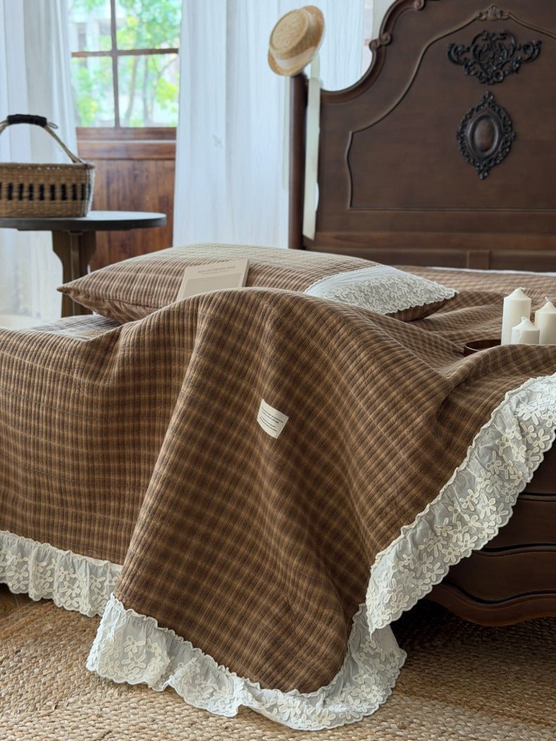 -Ever Lasting - Ainsley Gingham Washed Cotton Bedding Set/ Red -Bedding Set -Ever Lasting