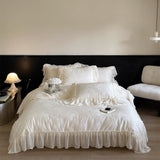 Airy Silky Floral Lace Bedding Bundle Medium / Fitted