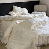 Airy Silky Floral Lace Bedding Set