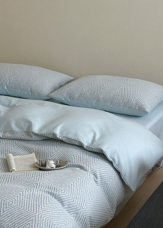 -Ever Lasting - Alder Jacquard Bedding Set / Blue -Bedding Set -Ever Lasting