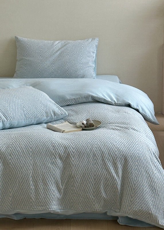 -Ever Lasting - Alder Jacquard Bedding Set / Blue -Bedding Set -Ever Lasting