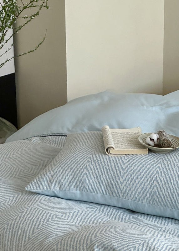-Ever Lasting - Alder Jacquard Bedding Set / Blue -Bedding Set -Ever Lasting